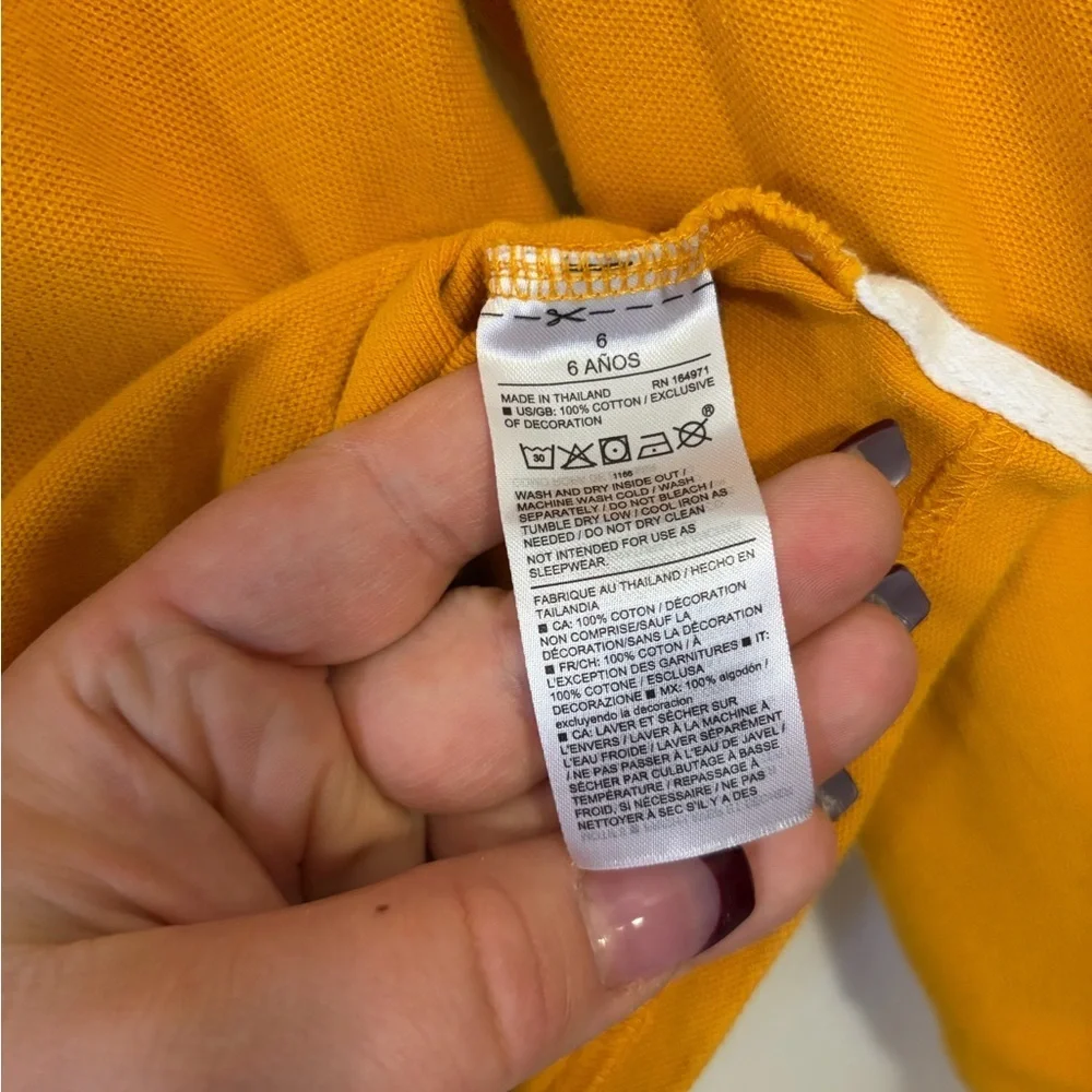 Janie and Jack x Disney Mustard Polo with Embroidered Mickey Mouse size 6